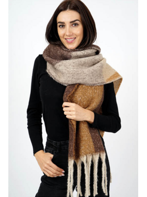 Texo Dames wintersjaal - Chocolate combi
