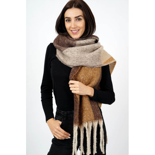 Texo Dames wintersjaal - Chocolate combi