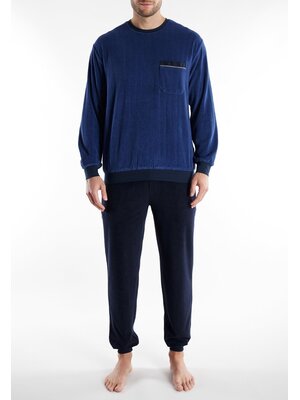 Götzburg Badstof heren pyjama - premium- blauw Götzburg Badstof heren pyjama - premium- blauw