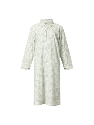 Cocodream Flanellen dames nachthemd lange mouw - groen