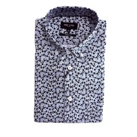 Heren overhemd lange mouw - lichtblauw gebloemd - strijkvrij