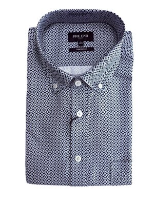 Pre End Heren overhemd lange mouw - classic blue - strijkvrij Pre End Heren overhemd lange mouw - classic blue - strijkvrij