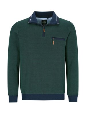 Hajo Heren sweater met rits - groen Hajo Heren sweater met rits - groen