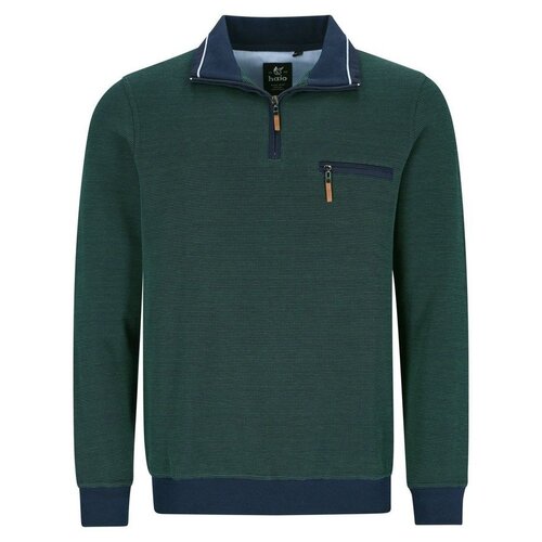 Hajo Heren sweater met rits - groen Hajo Heren sweater met rits - groen