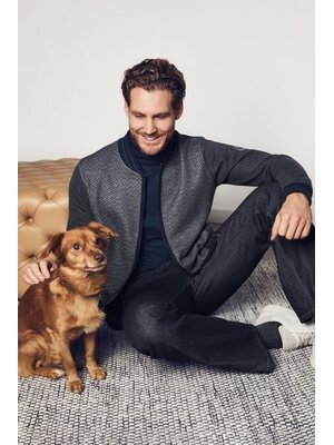 Hajo Heren Vest – Antraciet met blauwe accenten Hajo Heren Vest – Antraciet met blauwe accenten