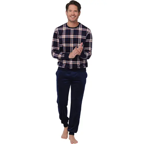 Pastunette Heren pyjama velours fleece - extra warm