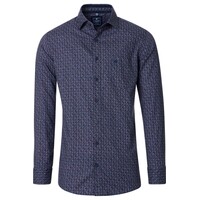 Overhemd heren lange mouw - blauw - print