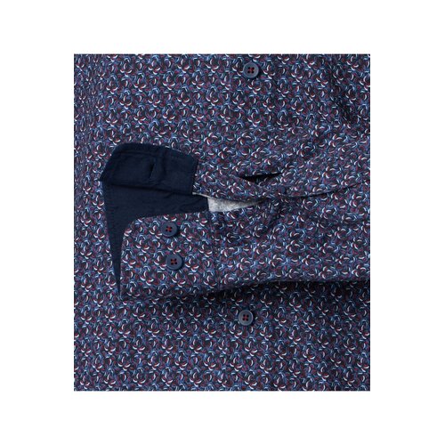 Redmond Overhemd heren lange mouw - blauw - print