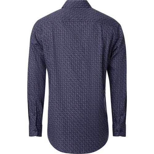 Redmond Overhemd heren lange mouw - blauw - print