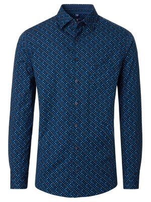 Redmond Overhemd heren lange mouw - blauw - print Redmond Overhemd heren lange mouw - blauw - print