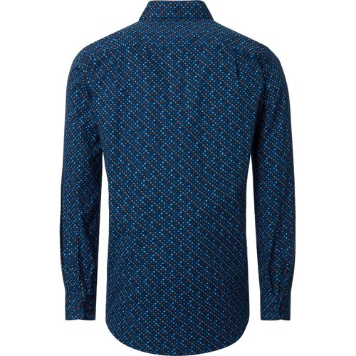 Redmond Overhemd heren lange mouw - blauw - print