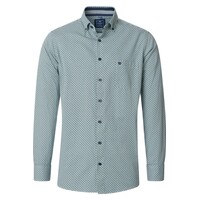 Overhemd heren lange mouw - subtiele print- groen blauw