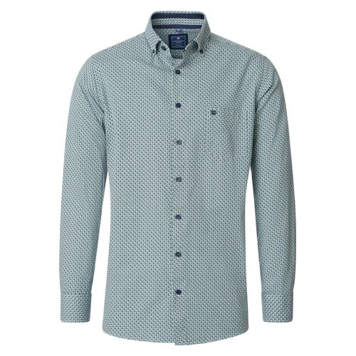 Redmond Overhemd heren lange mouw - subtiele print- groen blauw Redmond Overhemd heren lange mouw - subtiele print- groen blauw