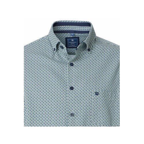 Redmond Overhemd heren lange mouw - subtiele print- groen blauw Redmond Overhemd heren lange mouw - subtiele print- groen blauw