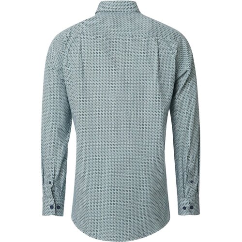 Redmond Overhemd heren lange mouw - subtiele print- groen blauw Redmond Overhemd heren lange mouw - subtiele print- groen blauw