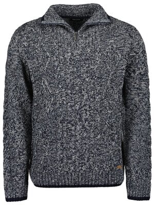 Blue Seven Heren schipperstrui - winter - blauw grijs Blue Seven Heren schipperstrui - winter - blauw grijs