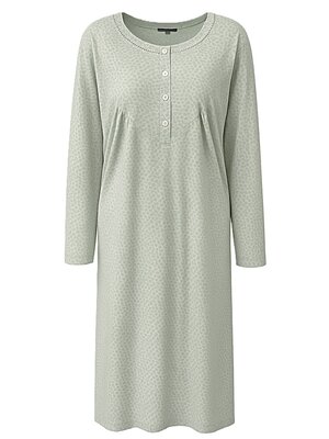 Cocodream Klassiek nachthemd dames - Lange mouw - Groen - Lang model Cocodream Klassiek nachthemd dames - Lange mouw - Groen - Lang model