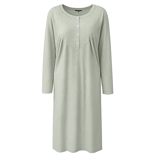 Cocodream Klassiek nachthemd dames - Lange mouw - Groen - Lang model Cocodream Klassiek nachthemd dames - Lange mouw - Groen - Lang model