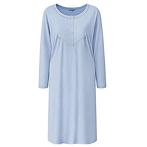 Cocodream Klassiek nachthemd dames - Lange mouw - Blauw - Lang model Cocodream Klassiek nachthemd dames - Lange mouw - Blauw - Lang model