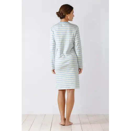 Hajo Interlock dames nachthemd - blue stripes Hajo Interlock dames nachthemd - blue stripes