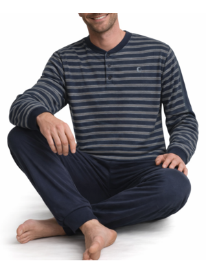 Gentlemen Badstof heren pyjama - donkerblauw Gentlemen Badstof heren pyjama - donkerblauw