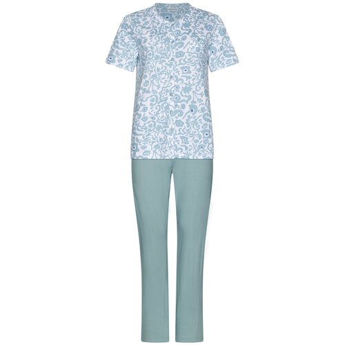 Pastunette Dames pyjama korte mouw met lange broek - stone blue