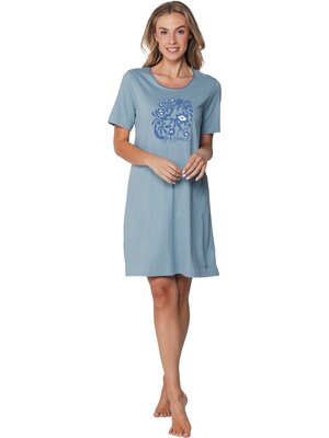 Pastunette Nachthemd korte mouw - bio katoen -  stone blue