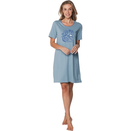 Pastunette Nachthemd korte mouw - bio katoen -  stone blue