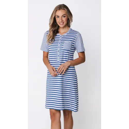 Pastunette Nachthemd korte mouw - katoen - blue gestreept Pastunette Nachthemd korte mouw - katoen - blue gestreept