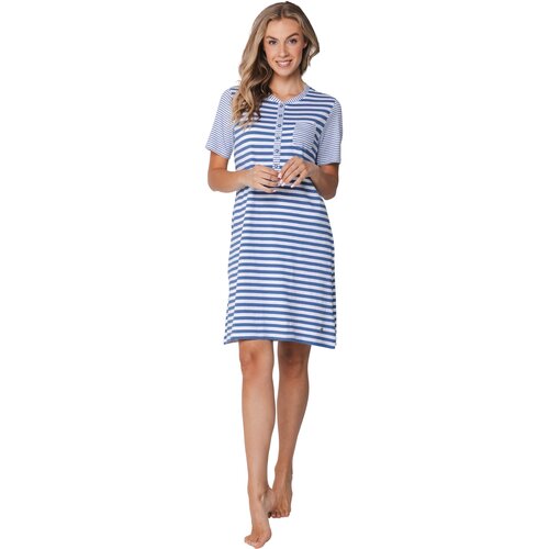 Pastunette Nachthemd korte mouw - katoen - blue gestreept Pastunette Nachthemd korte mouw - katoen - blue gestreept