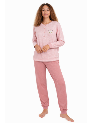 Cocodream Dames pyjama katoen - roze - good vibes