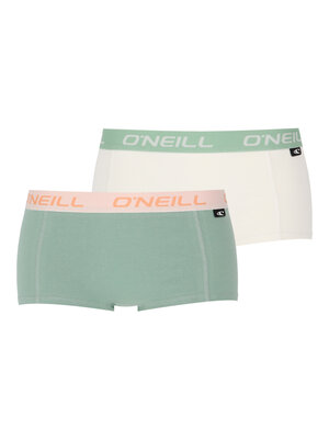 O'Neill Dames boxershorts 2-pack - green marshmallow white