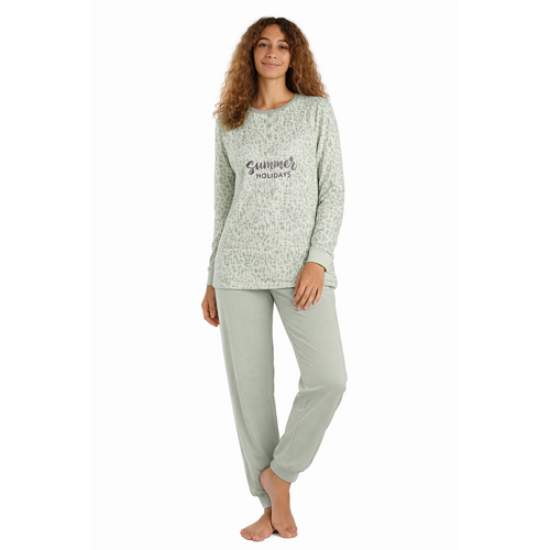 Cocodream Dames pyjama katoen - groen - summer holiday