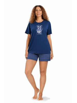 Comtessa Dames shortama katoen - blauw