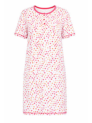 Comtessa Dames nachthemd korte mouw - pink dots