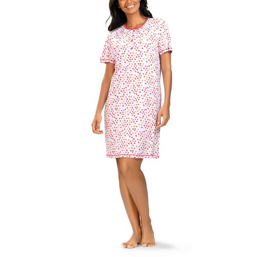 Comtessa Dames nachthemd korte mouw - pink dots