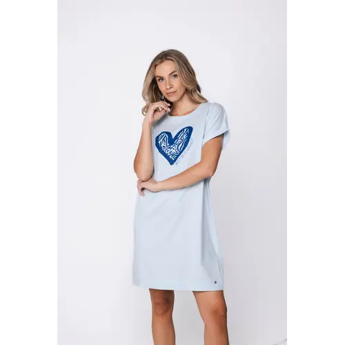 Rebelle by Pastunette Dames nachthemd korte mouw - Blue Bay