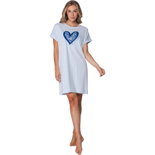 Rebelle by Pastunette Dames nachthemd korte mouw - Blue Bay