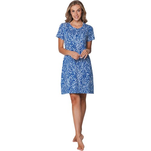Rebelle by Pastunette Dames nachthemd korte mouw - Blue Bay print