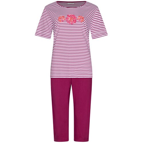 Pastunette Dames pyjama Paradise Pink – donkerroze – 3/4 broek – bio katoen
