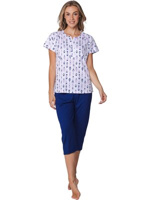 Pastunette Dames pyjama Purple Haze – 3/4 broek – katoen