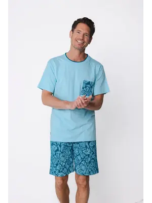 Pastunette Heren Shortama Ocean Flower | Katoen