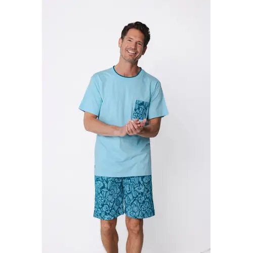 Pastunette Heren Shortama Ocean Flower | Katoen