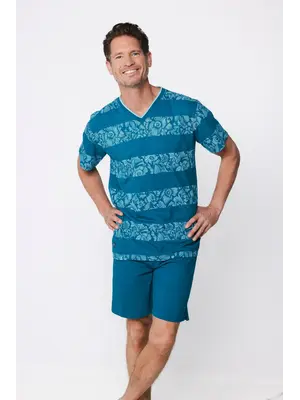 Pastunette Heren Shortama Ocean Flower | Katoen