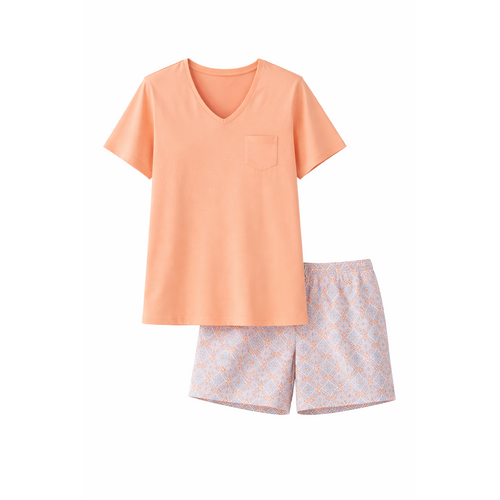 Comtessa Dames shortama katoen – perzik