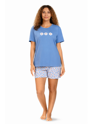 Comtessa Dames shortama katoen - summer blue