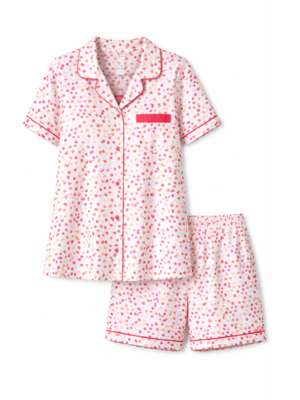 Comtessa Dames shortama met doorknoop jasje - katoen