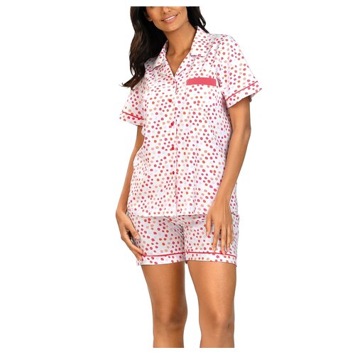 Comtessa Dames shortama met doorknoop jasje - katoen Comtessa Dames shortama met doorknoop jasje - katoen