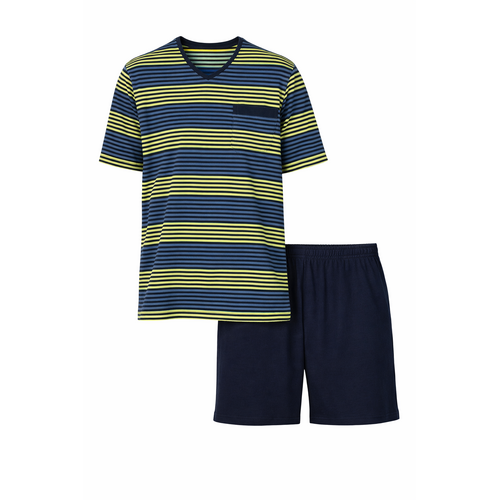 Comte Heren shortama katoen - blauw geel