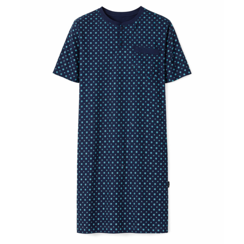 Comte Heren nachthemd korte mouw - donkerblauw print